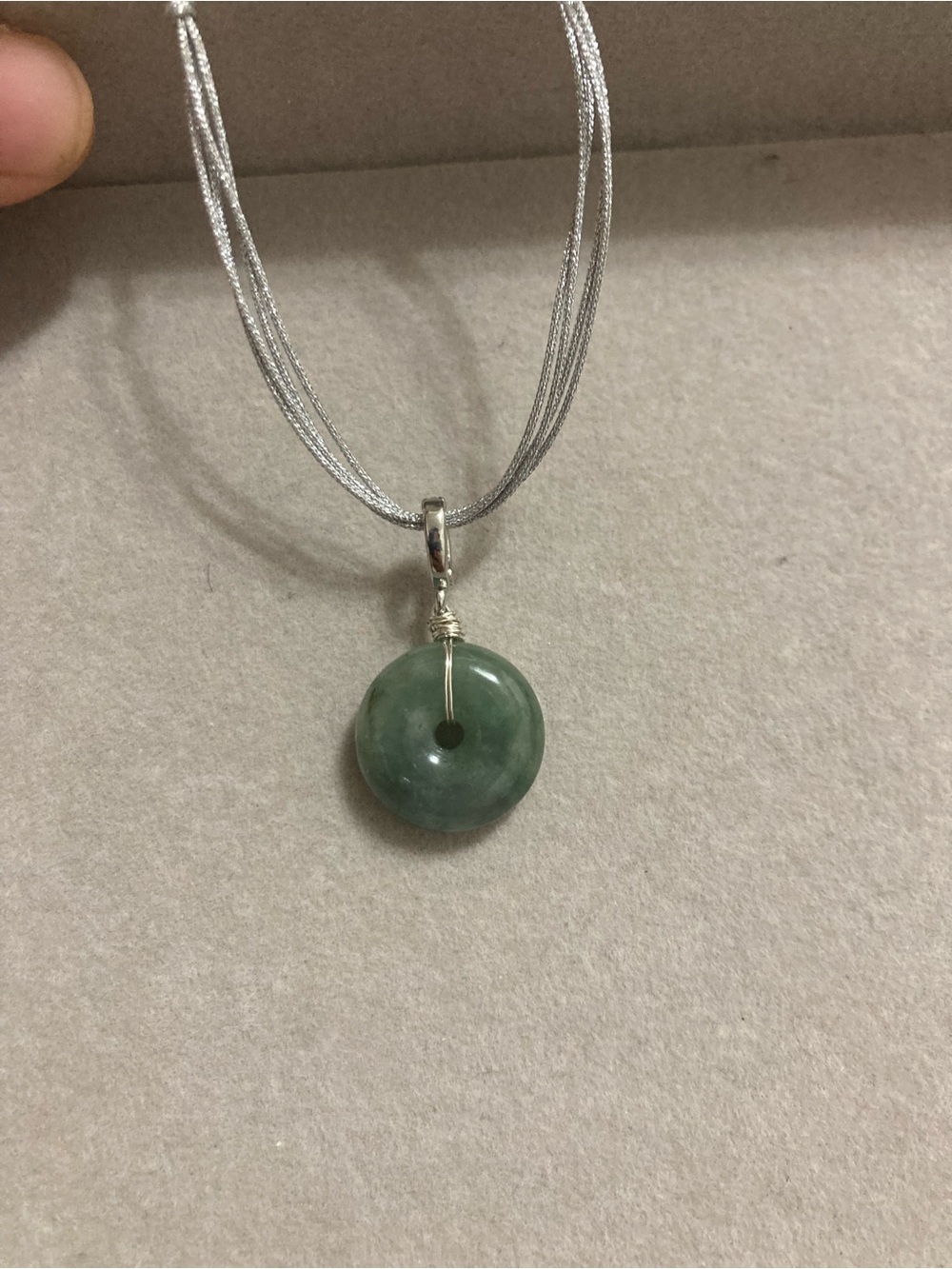 Genuine Natural grade A Jadeite Green Donut Pendant